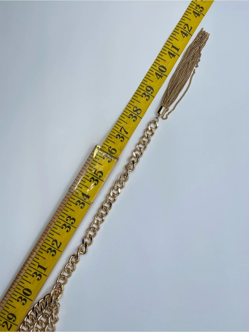 Gold Tone Multi Layer Chain Belt 38” Boho Statement Waist Hip Belt